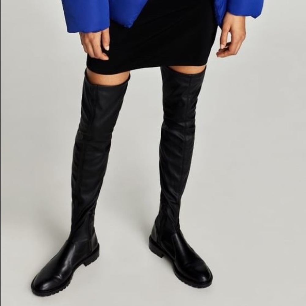 Zara flat over the knee boots